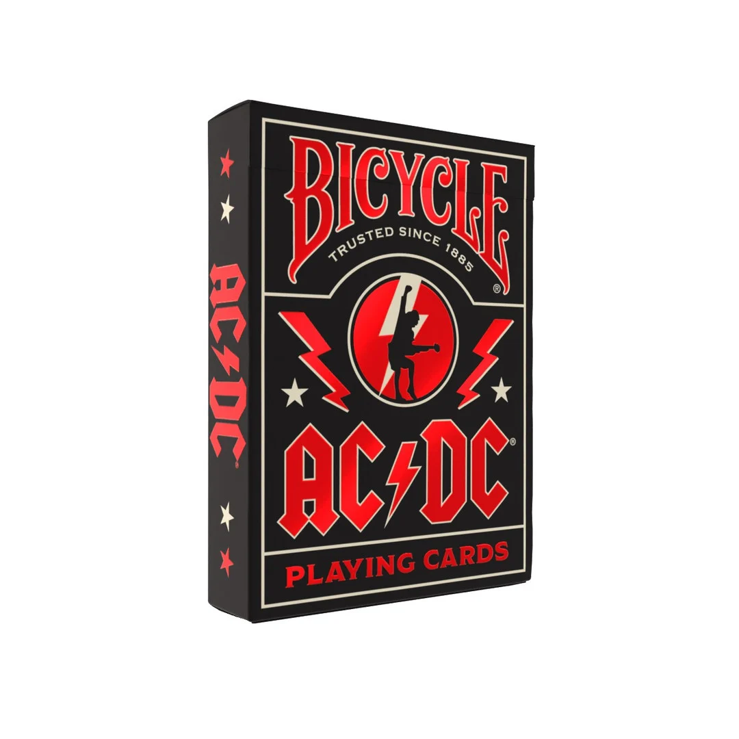Jeu de carte de la marque Bicycle d'édition ACDC contenant 54 cartes de format "poker"