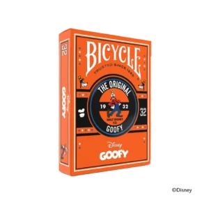 Jeu de cartes Bicycle Disney Goofy – deck collector officiel orange, cartes à jouer premium